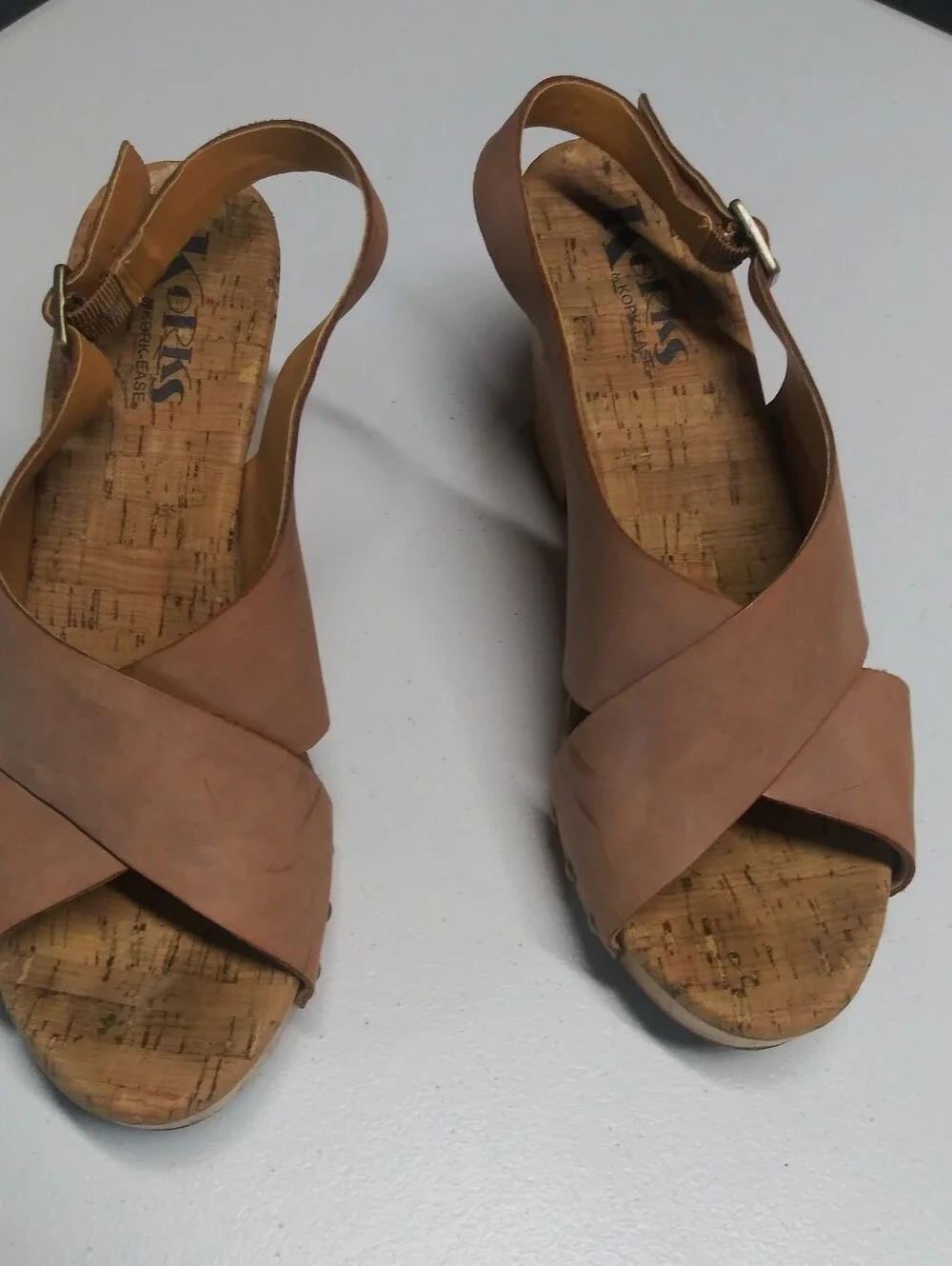 Kork Ease Mauve Studded Wooden Heel Sling Back Heel Size 9